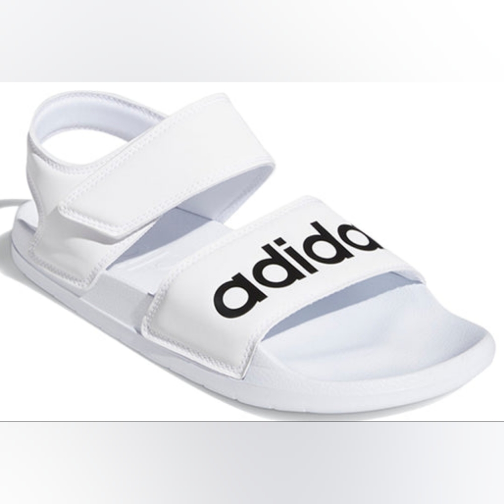Adidas White Adilette Velcro Sandal Slide